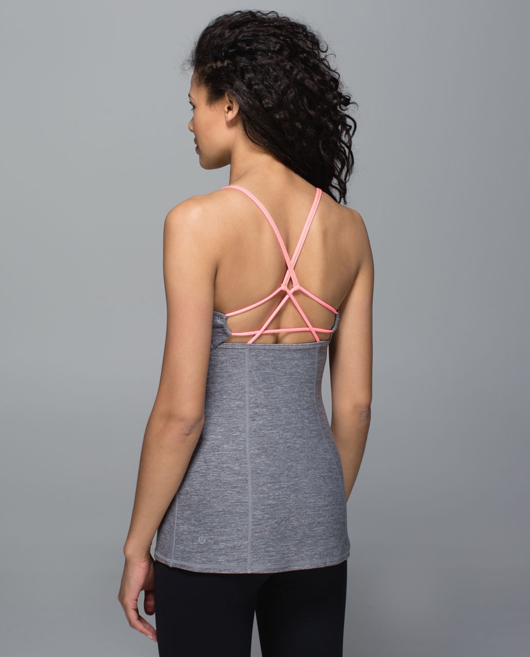 Lululemon Dancing Warrior Tank - Heathered Slate / Grapefruit