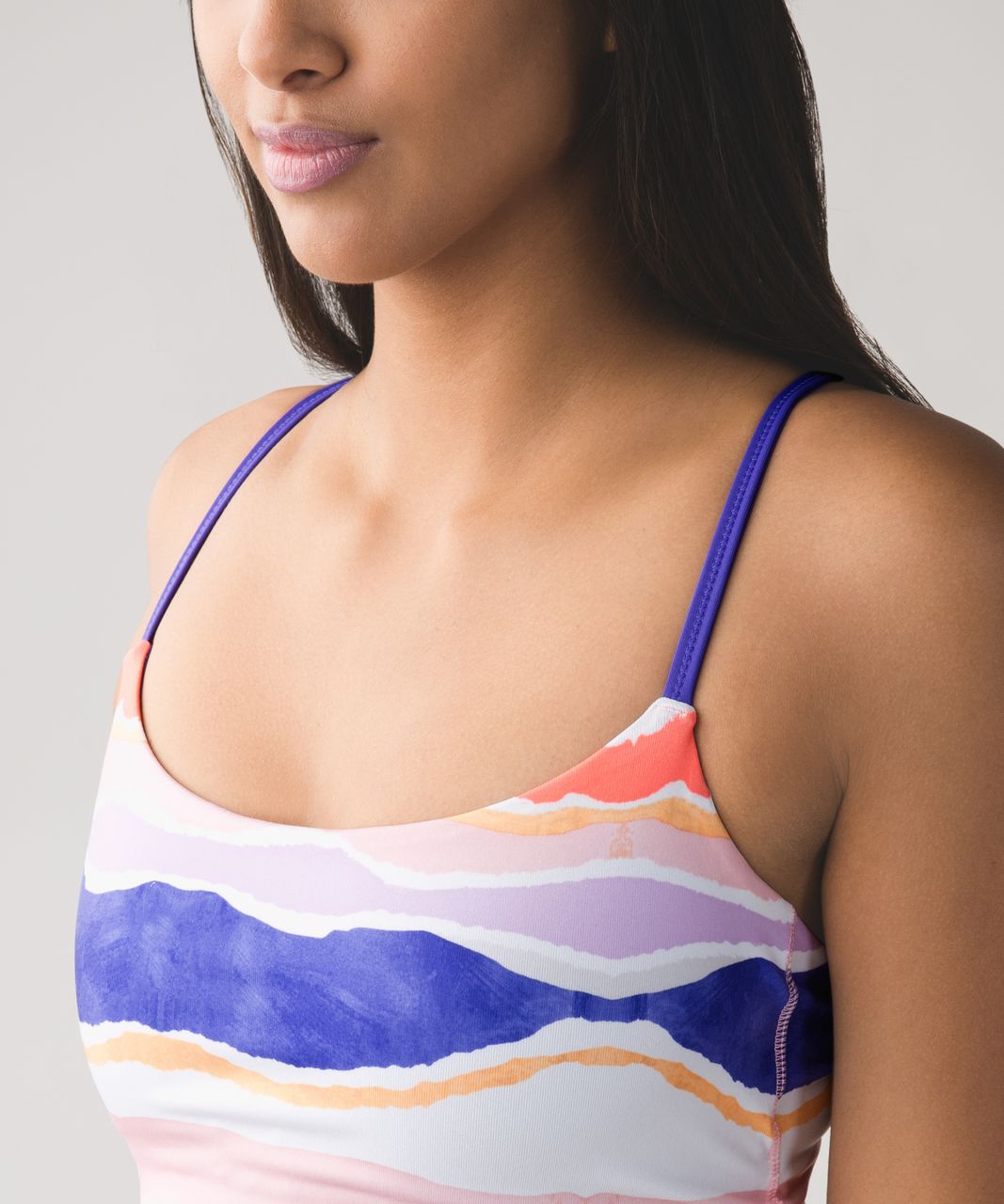 Lululemon Dancing Warrior Tank - Bleacher Stripe White Iris Flower / Iris Flower