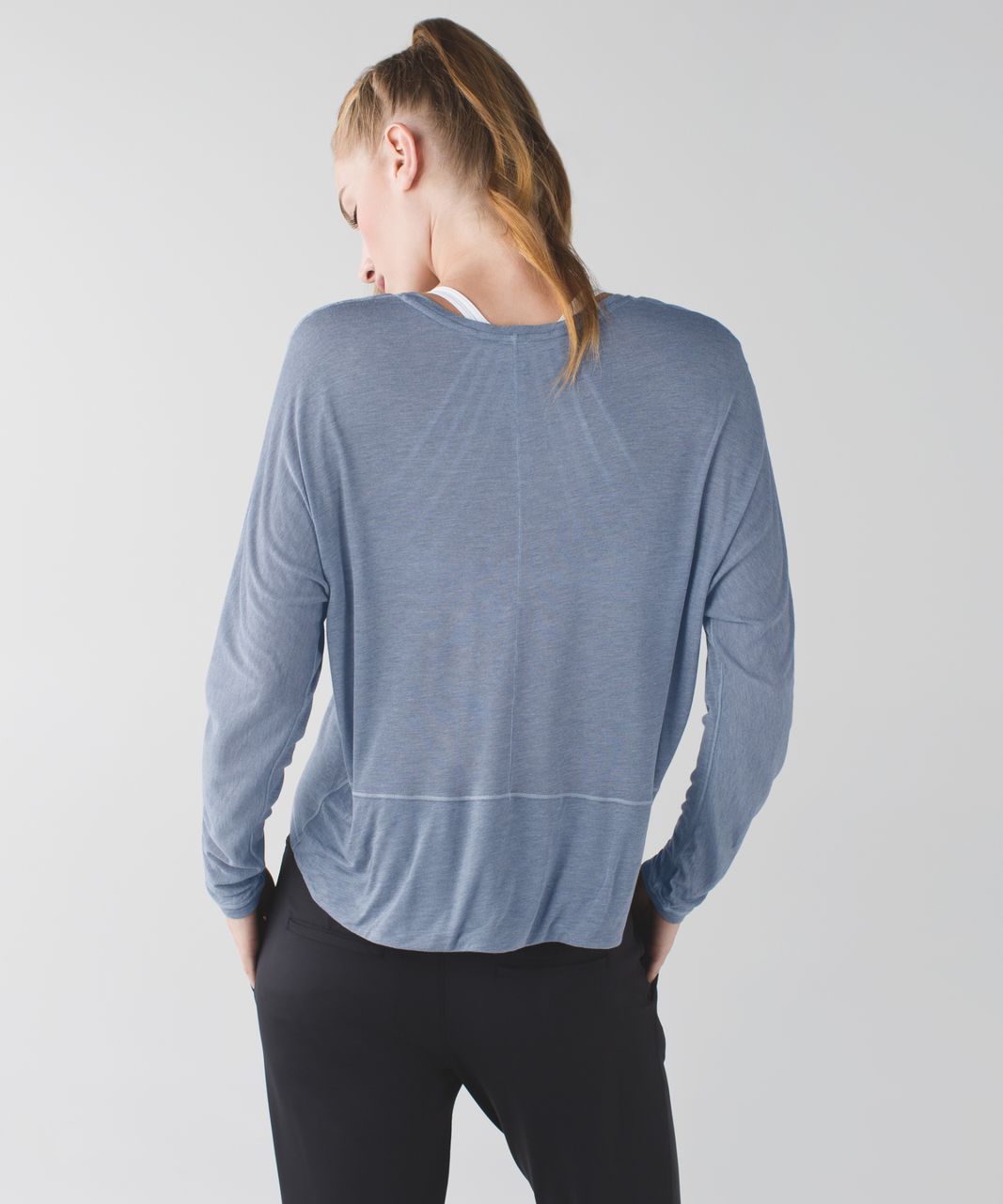 Lululemon Made To Layer Long Sleeve Tee - Heathered Mod Blue Denim