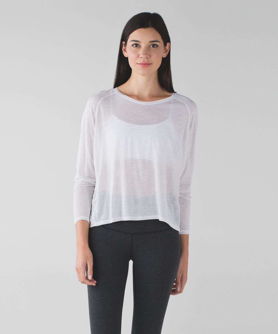 Lululemon Made To Layer Long Sleeve Tee - Heathered Mod White