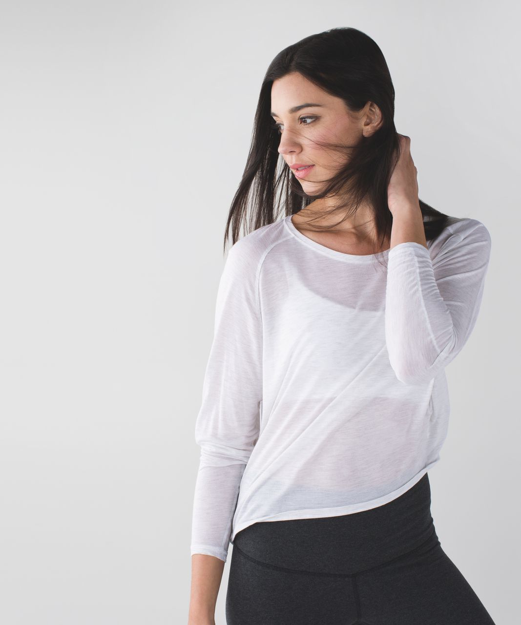 Lululemon Made To Layer Long Sleeve Tee - Heathered Mod White