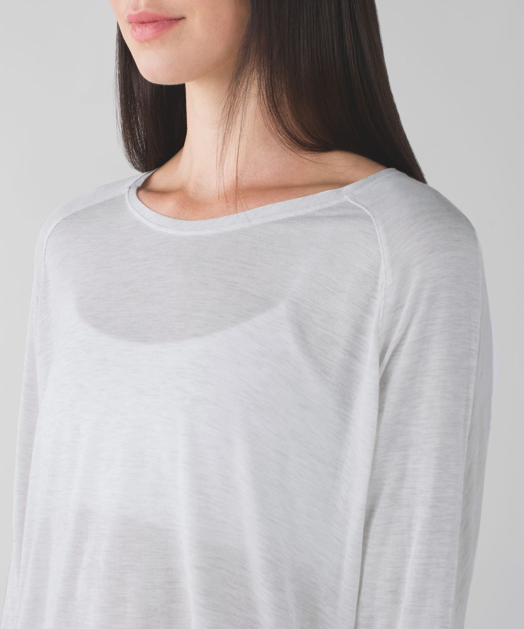 Lululemon Made To Layer Long Sleeve Tee - Heathered Mod White