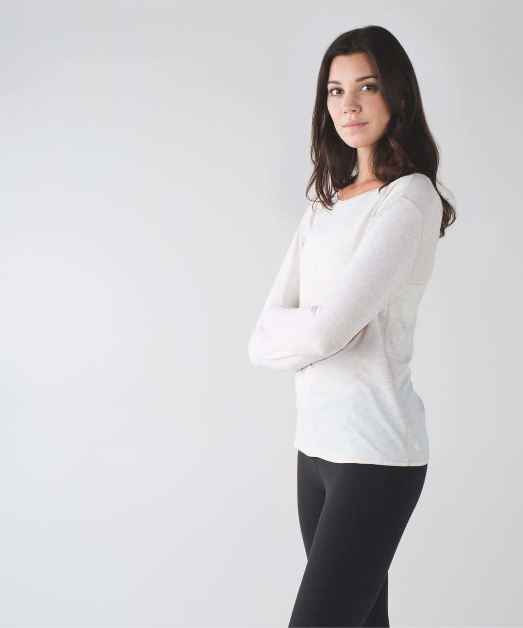 Lululemon Superb Long Sleeve Tee - Wee Stripe Heathered Light Grey White