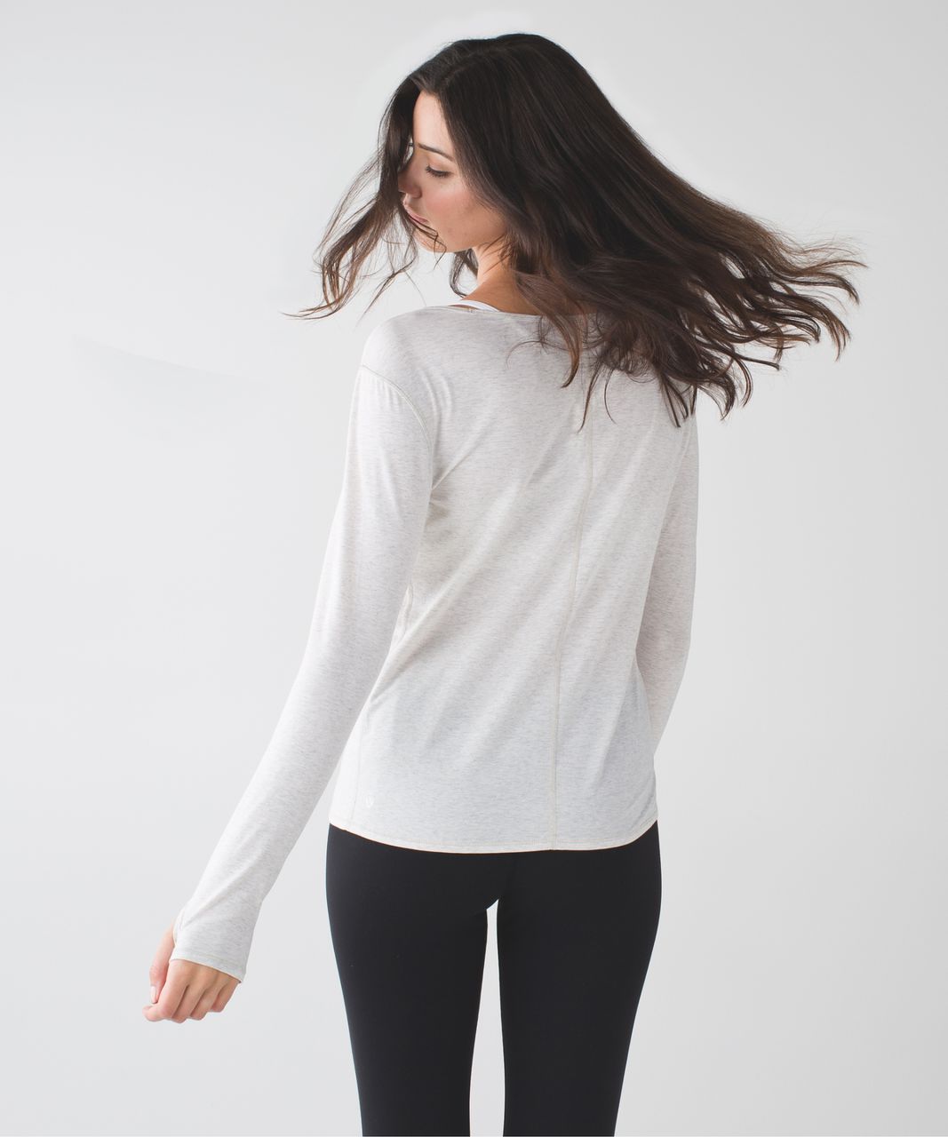 Lululemon Superb Long Sleeve Tee - Wee Stripe Heathered Light Grey White