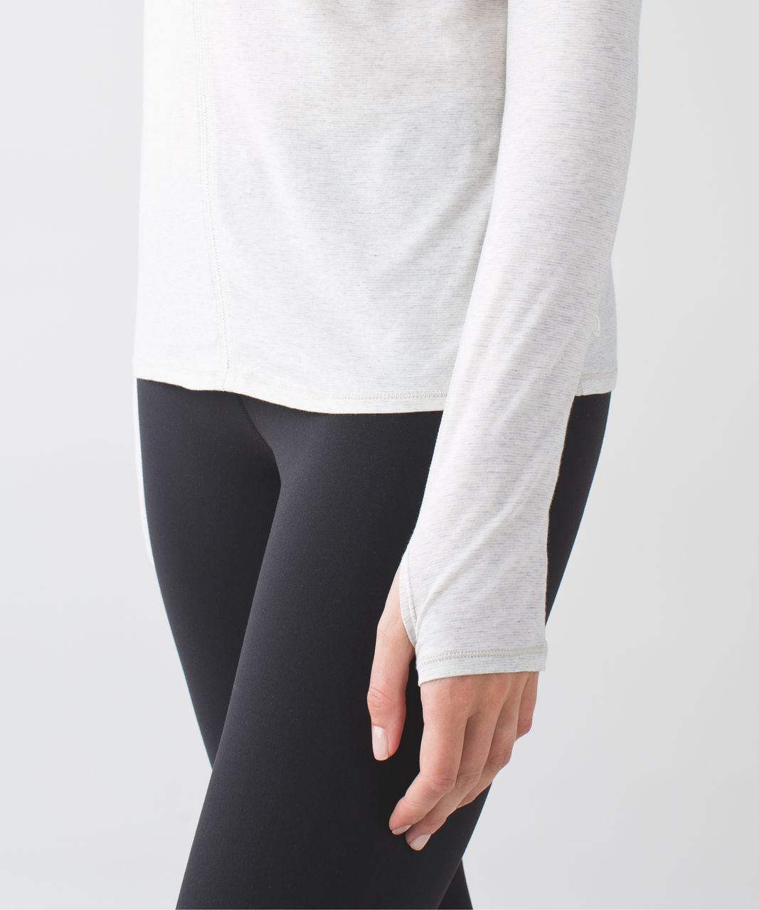 Lululemon Superb Long Sleeve Tee - Wee Stripe Heathered Light Grey White