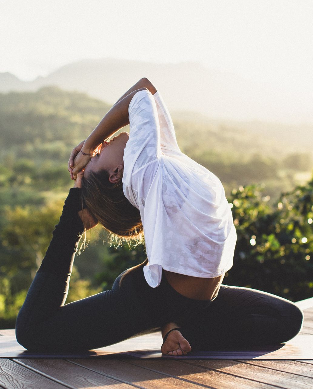 Lululemon Yoga Flow Long Sleeve Tee - Ghost Weave Burnout White / Mini Ghost Weave Burnout White