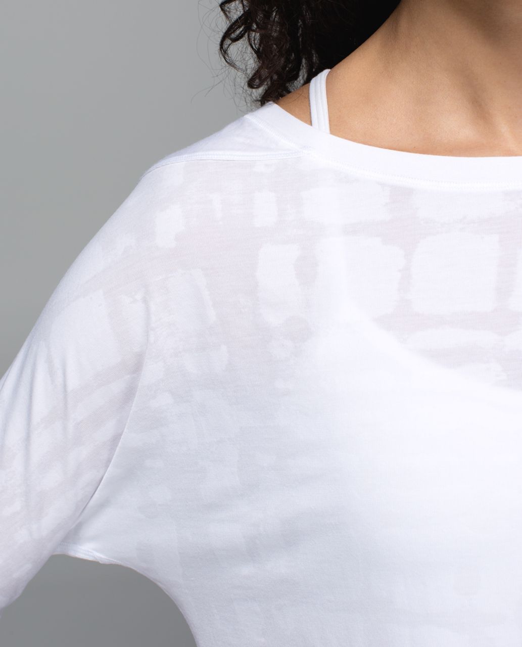 Lululemon Yoga Flow Long Sleeve Tee - Ghost Weave Burnout White / Mini Ghost Weave Burnout White