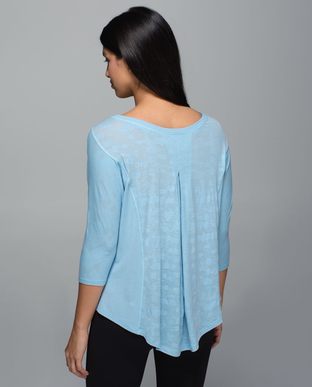 Lululemon Yoga Flow Long Sleeve Tee - Ghost Weave Burnout Caspian Blue / Mini Ghost Weave Burnout Caspian Blue