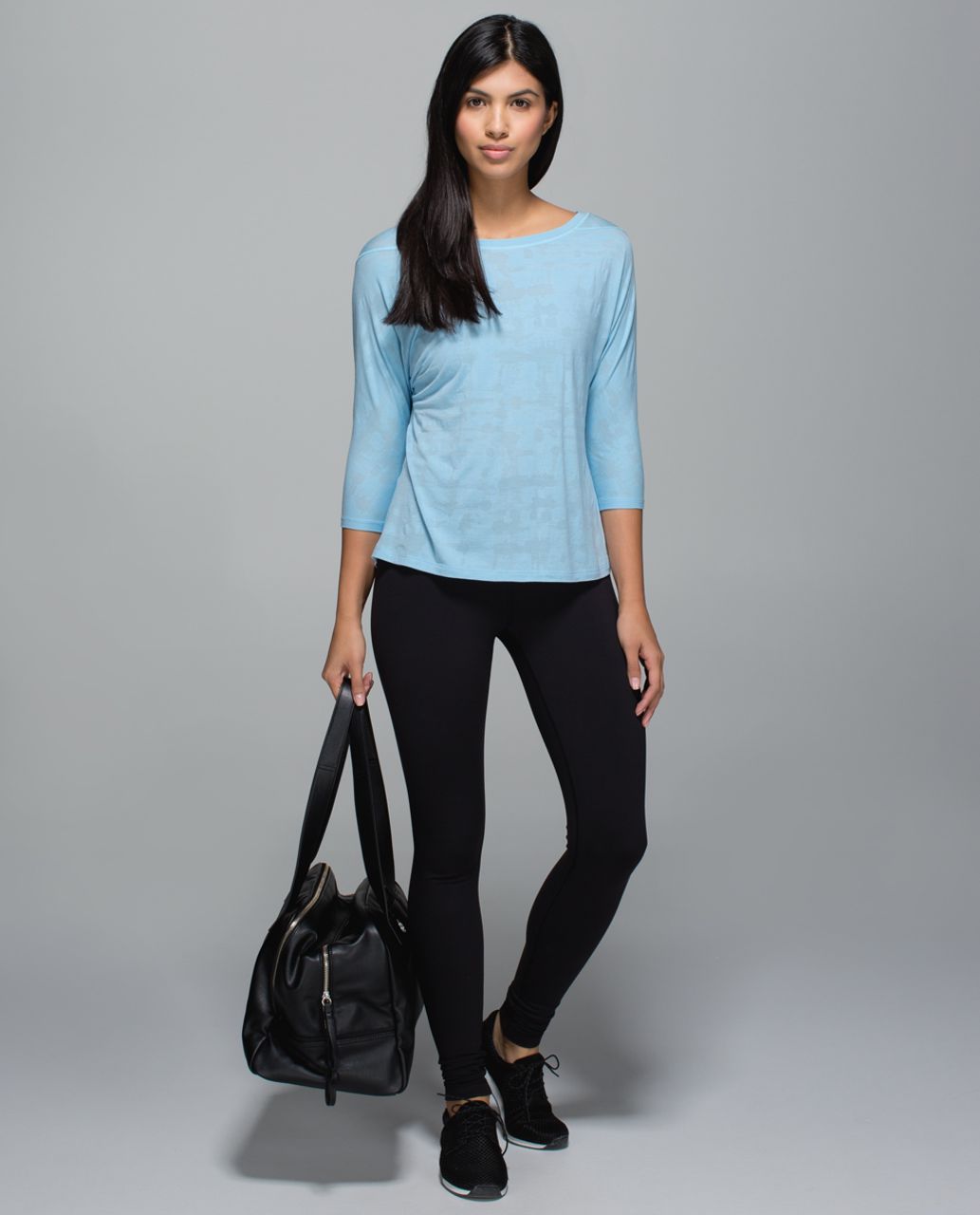 Lululemon Yoga Flow Long Sleeve Tee - Ghost Weave Burnout Caspian Blue / Mini Ghost Weave Burnout Caspian Blue