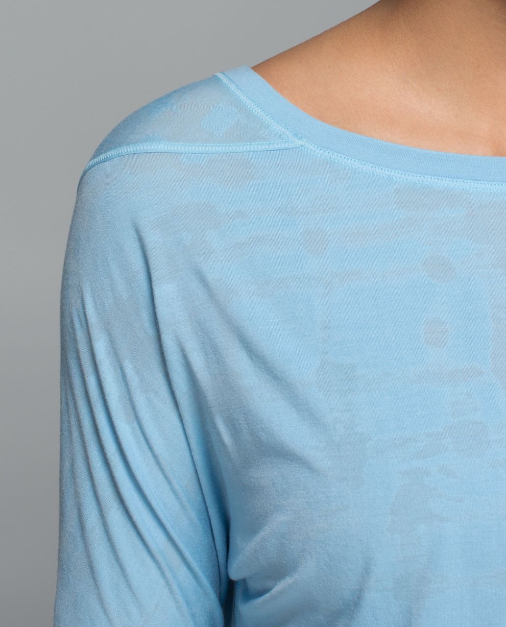 Lululemon Yoga Flow Long Sleeve Tee - Ghost Weave Burnout Caspian Blue / Mini Ghost Weave Burnout Caspian Blue