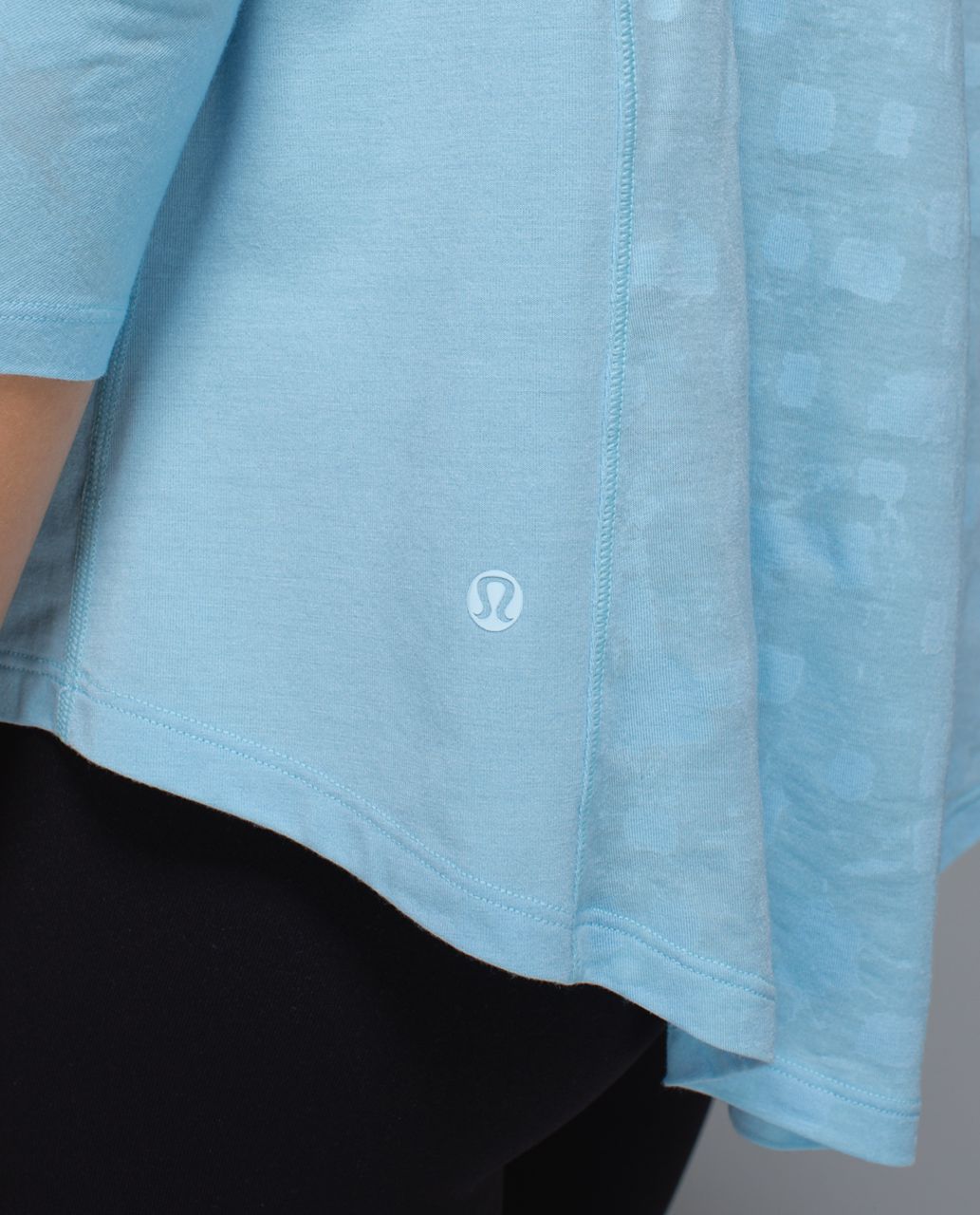 Lululemon Yoga Flow Long Sleeve Tee - Ghost Weave Burnout Caspian Blue / Mini Ghost Weave Burnout Caspian Blue