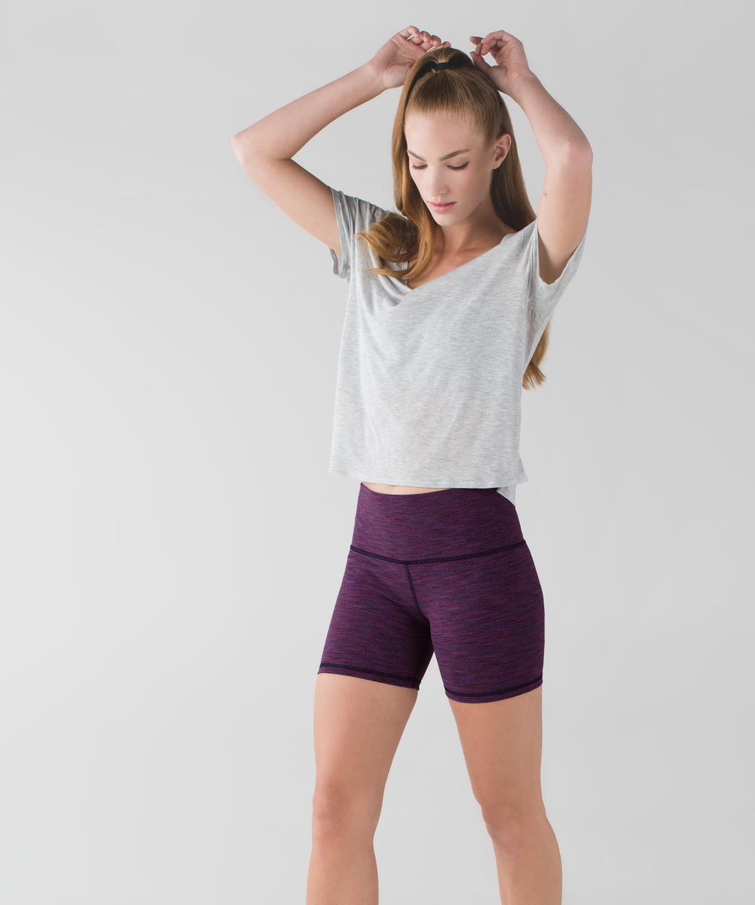 Lululemon Groove Short II (Roll Down - Regular) - Diamond Jacquard Space Dye Naval Blue Jewelled Magenta