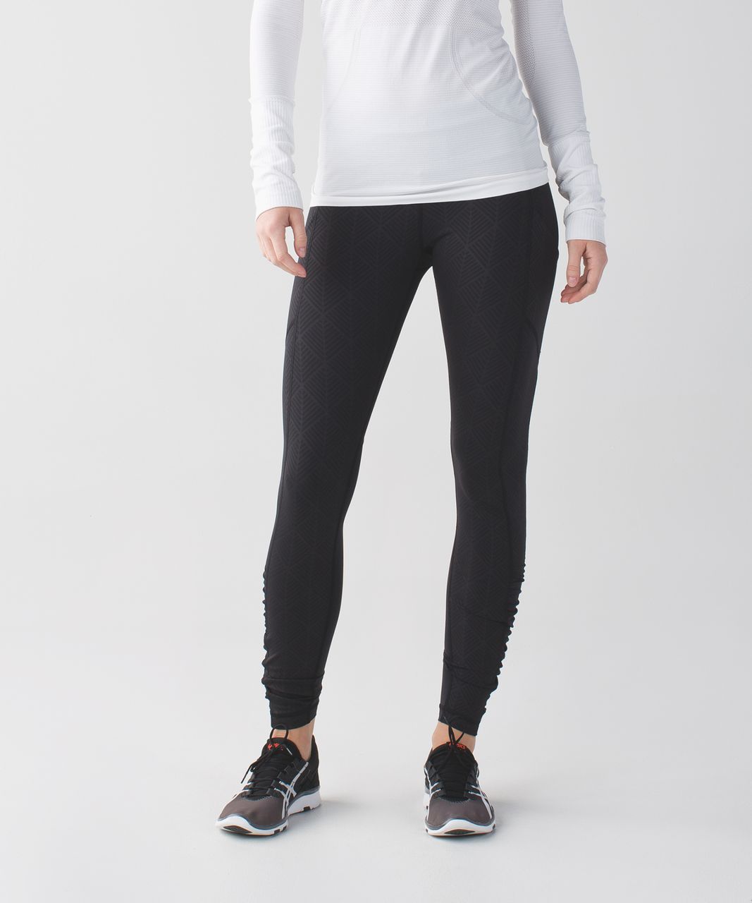 LULULEMON Speed Tight III Ruched Ankle Black Full Legging Pocket