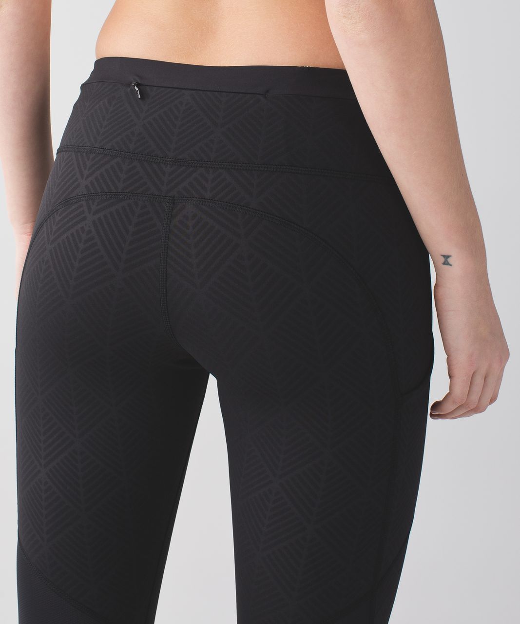 LULULEMON Speed Tight III Ruched Ankle Black Full Legging Pocket