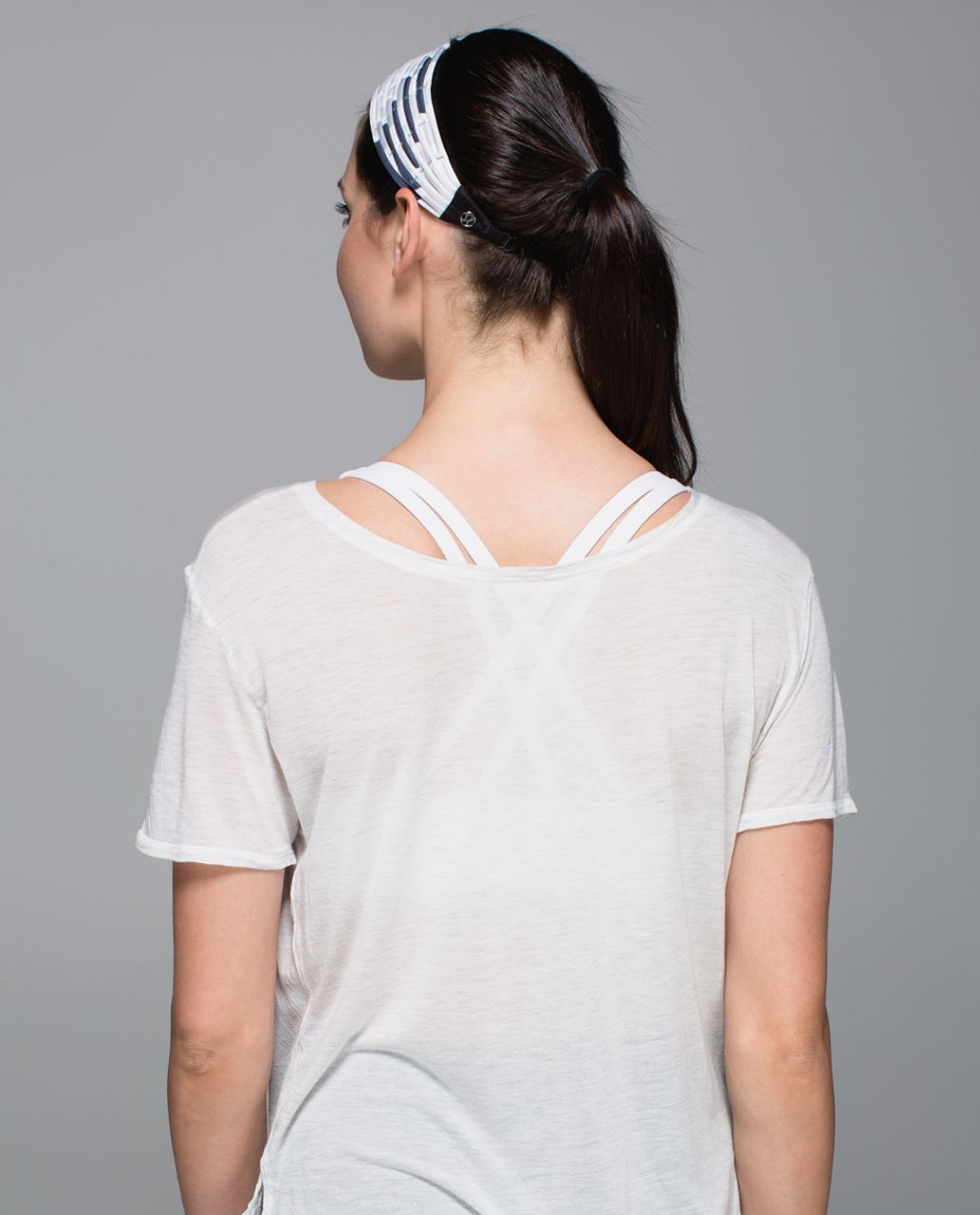 Lululemon Ready Or Not Headband - Bleacher Stripe White Black