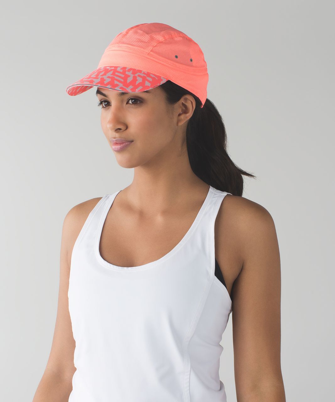 Lululemon Race To Win Run Hat *Mesh - Grapefruit / Net Pop Blush Quartz Grapefruit