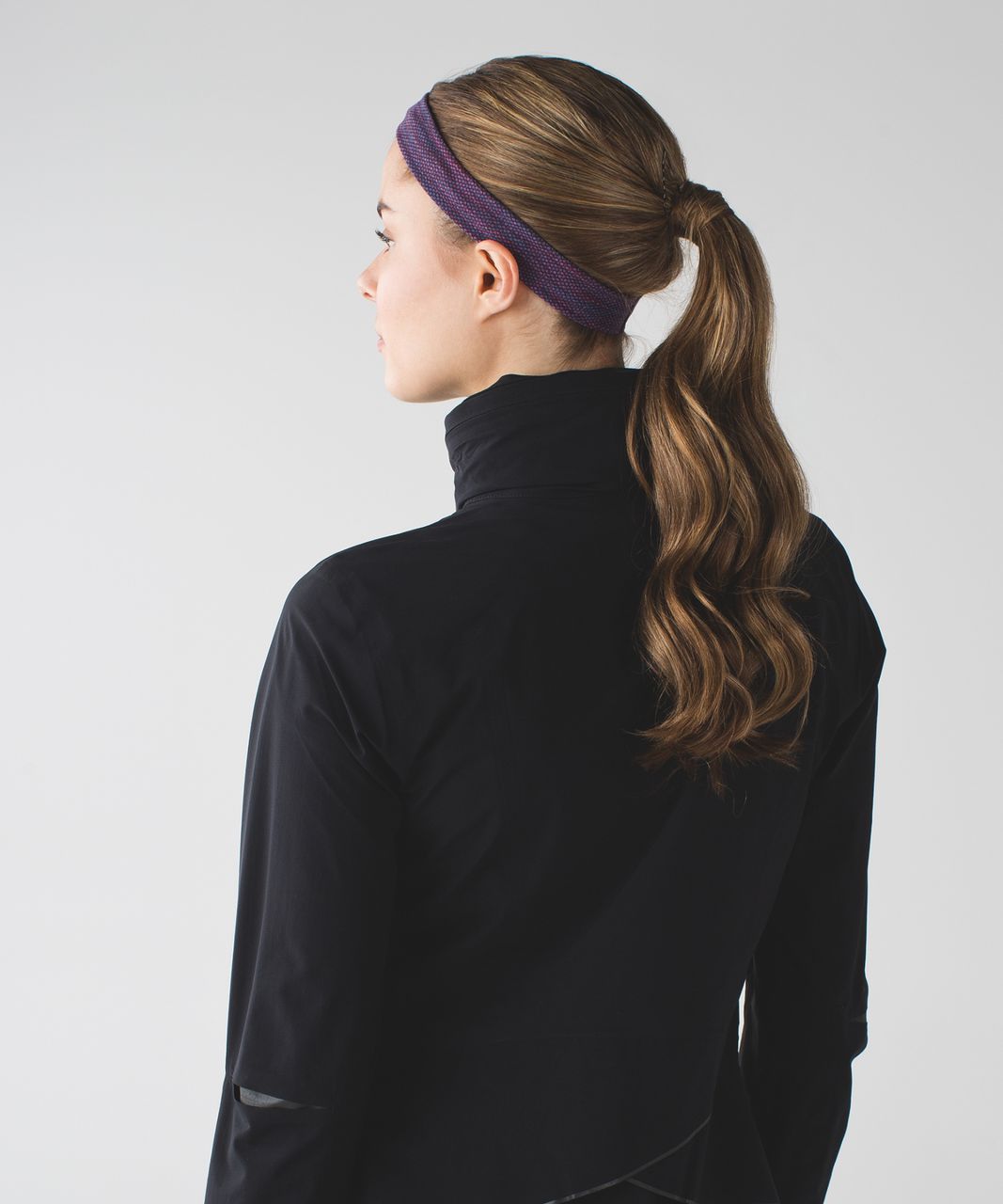 Lululemon Skinny Fly Away Tamer Headband - Diamond Jacquard Space Dye Naval Blue Jewelled Magenta