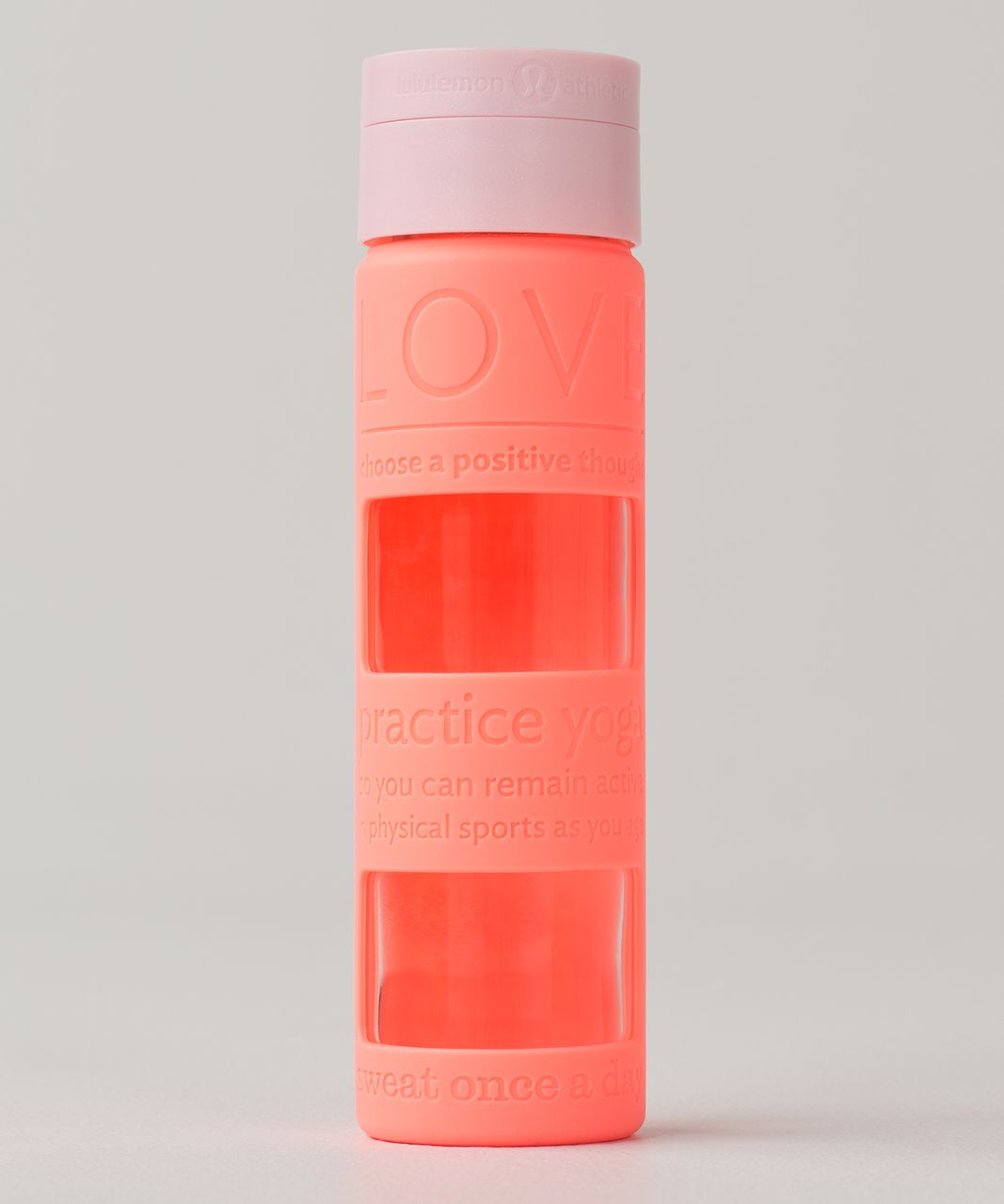 Lululemon Pure Focus Glass Water Bottle - Grapefruit / Blush Quartz