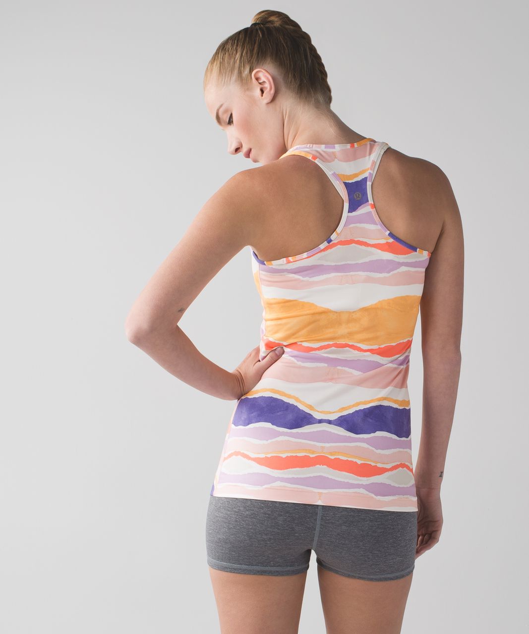 Lululemon Cool Racerback - Bleacher Stripe White Iris Flower