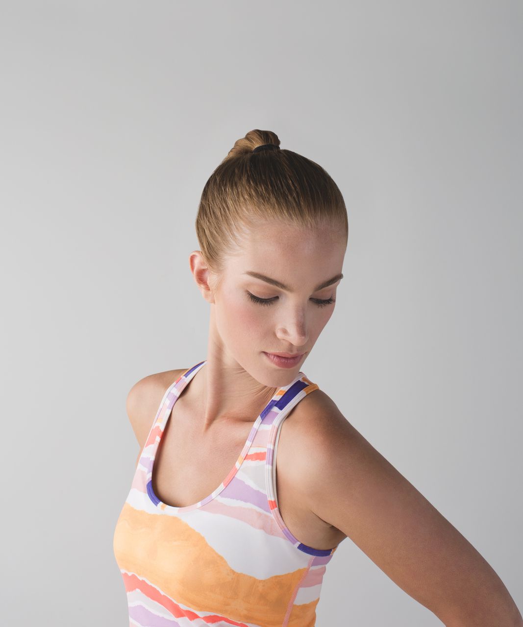 Lululemon Cool Racerback - Bleacher Stripe White Iris Flower