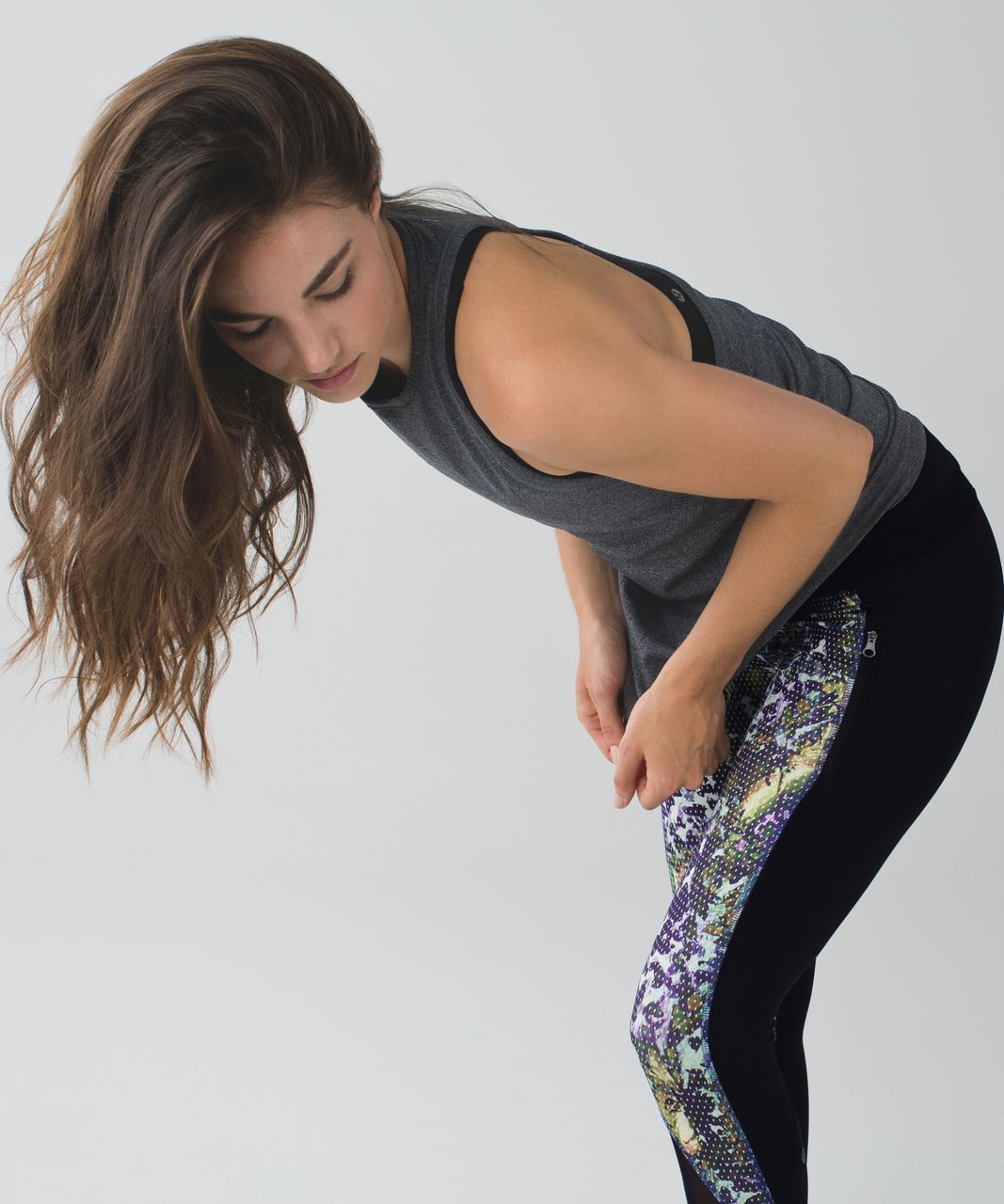 Lululemon Inspire Tight II *Full-On Luxtreme (Mesh) - Floral Sport White Multi / Black