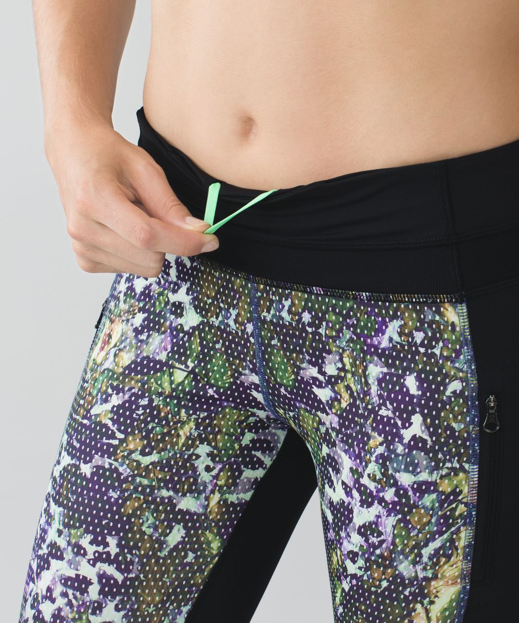 LULULEMON INSPIRE TIGHT II 6 FLORAL SPORT MULTI BLACK INSPIRE CROP MESH  SPEED