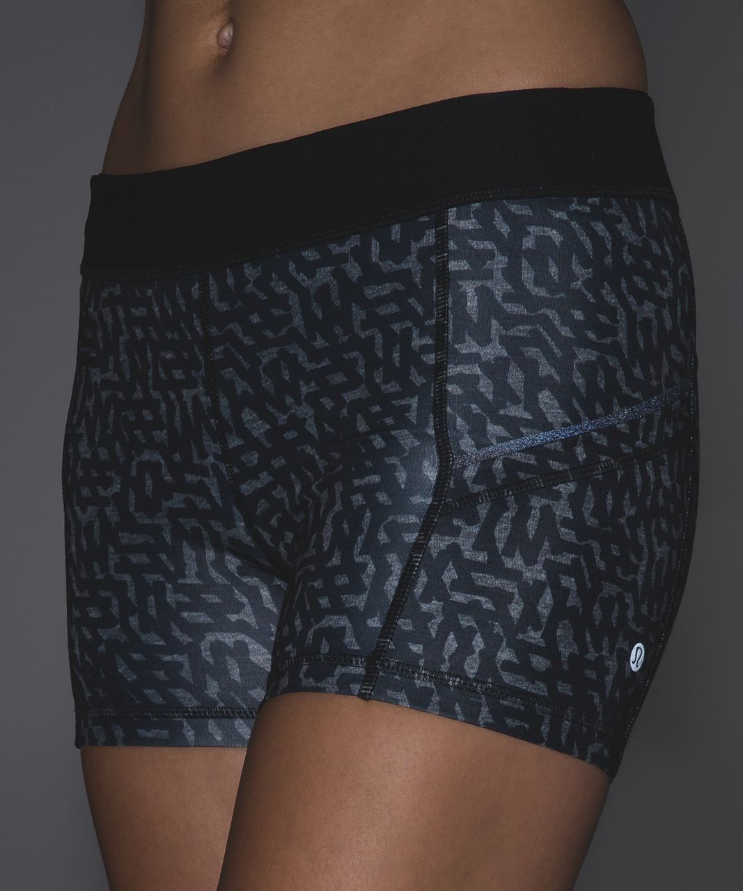 Lululemon What The Sport Short - Heathered Net Pop Black Multi