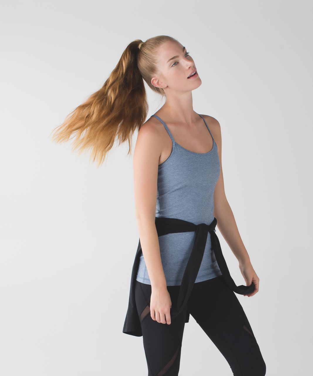 Lululemon Power Y Tank *Luon - Heathered Blue Denim