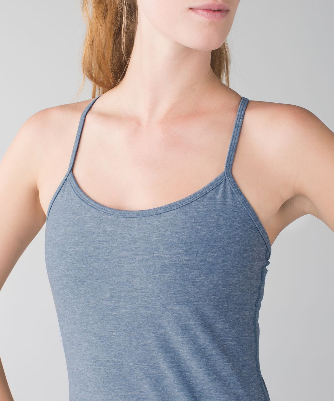 Lululemon Power Y Tank *Luon - Heathered Blue Denim