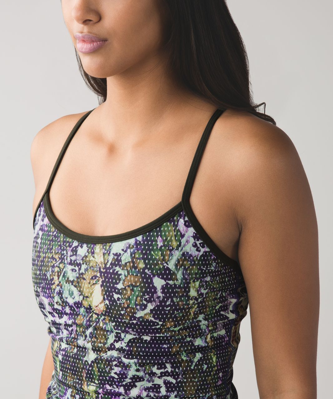 Lululemon Power Y Tank *Luon - Floral Sport White Multi / Gator Green -  lulu fanatics