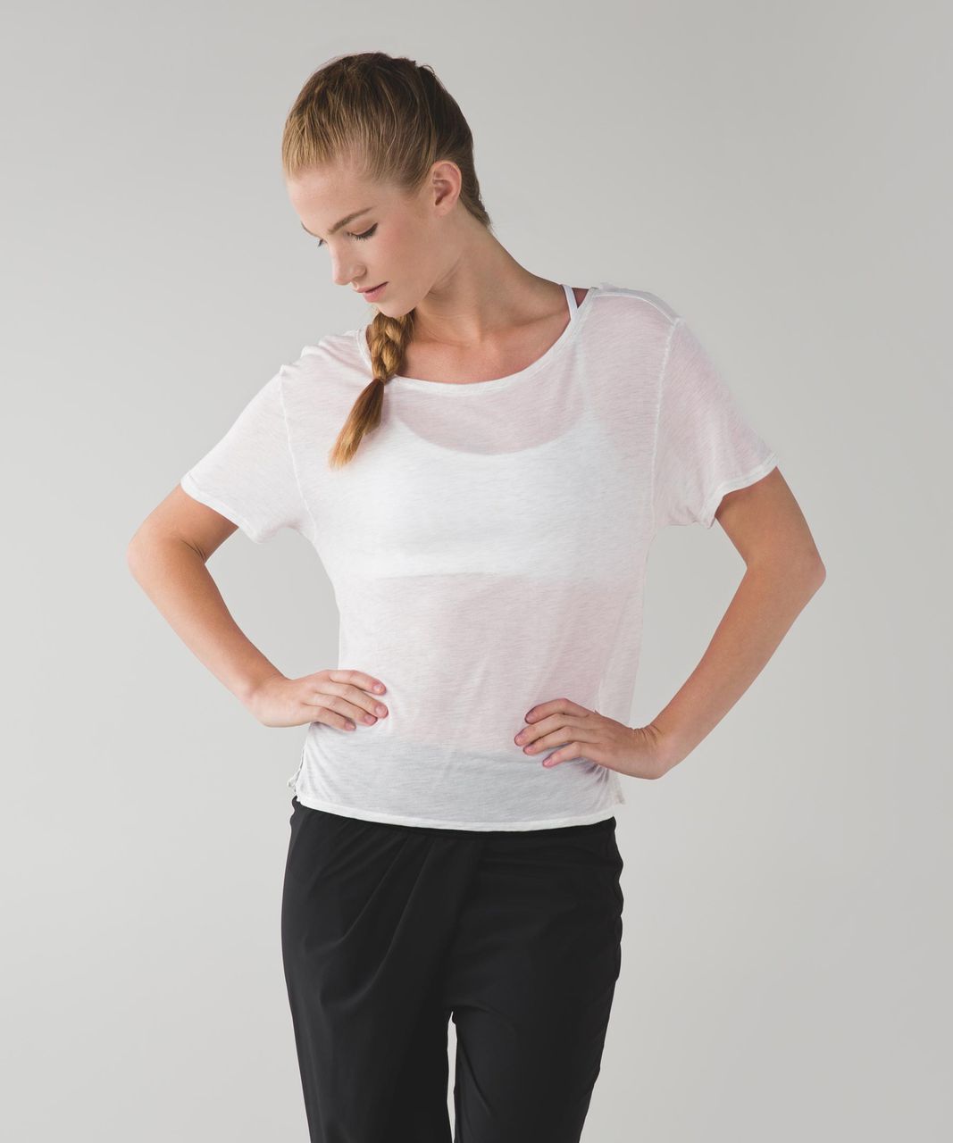 Lululemon Girlfriend Tee - Heathered Mod White - lulu fanatics