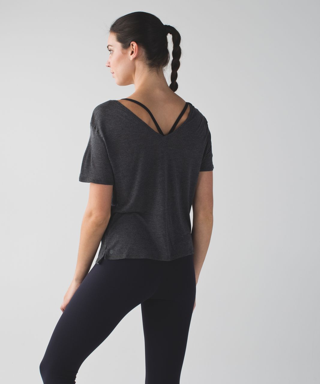 Lululemon Girlfriend Tee - Heathered Mod Black - lulu fanatics