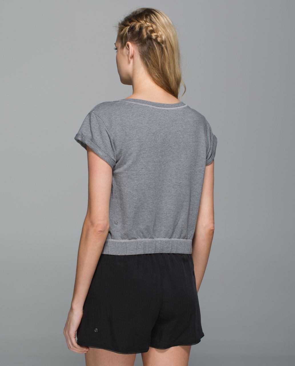 Lululemon Roll Up Crop Top - Heathered Mod Medium Grey