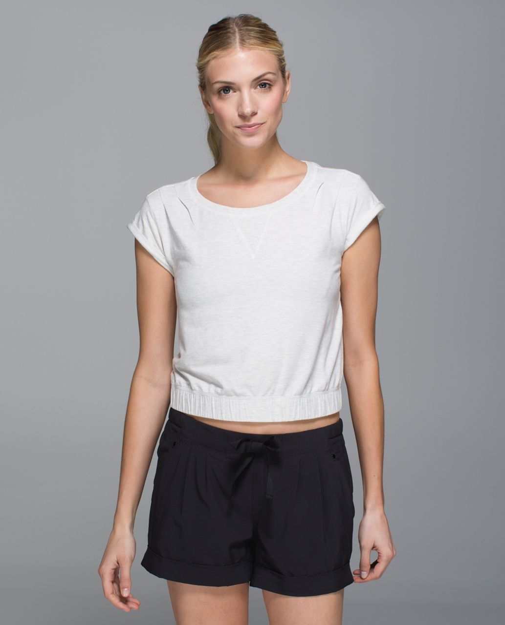 Lululemon Roll Up Crop Top - Heathered Mod White