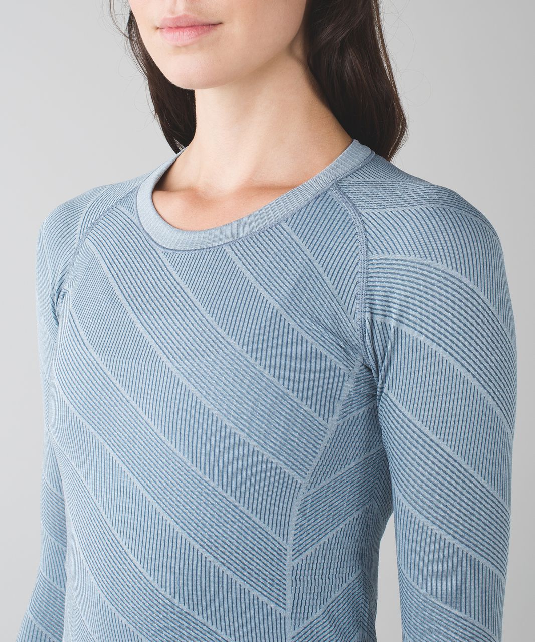 Lululemon Swiftly Tech Long Sleeve Crew - Heathered Blue Denim