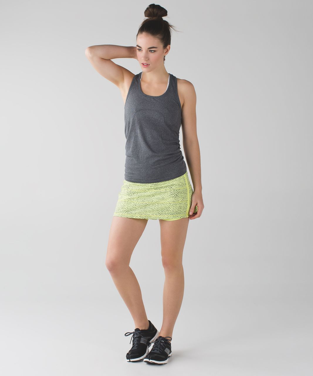 Lululemon Pace Rival Skirt II *4-way Stretch (Regular) - Dottie Dash Clarity Yellow Black / Clarity Yellow