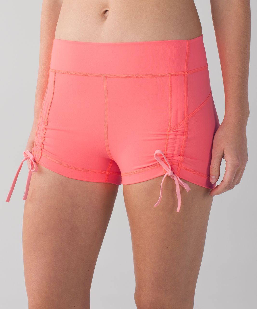 coral lululemon shorts