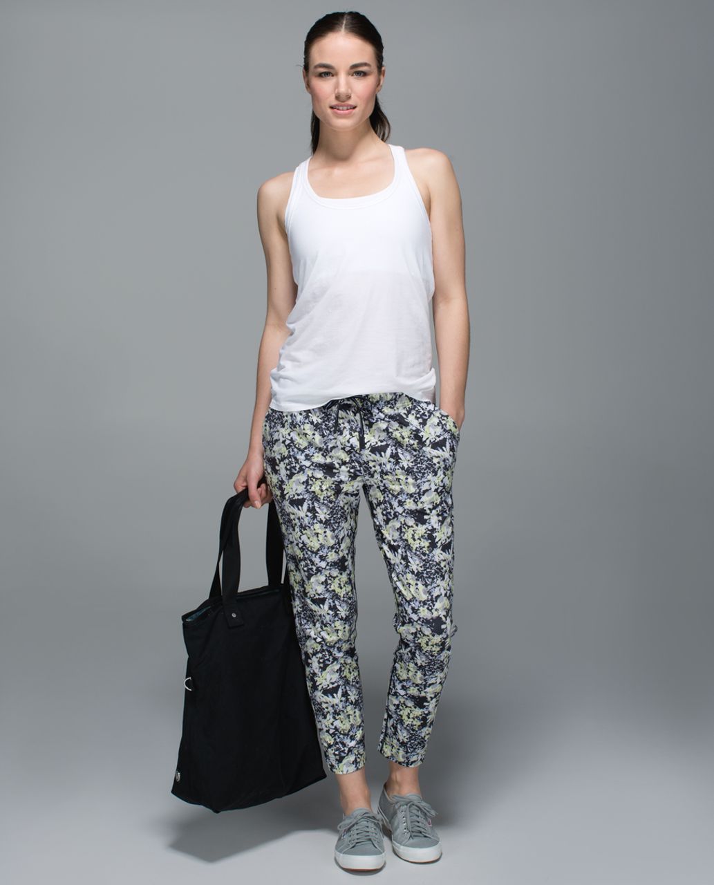 Lululemon Jet Crop *Luxtreme (Slim) - Crosscourt Petal Black Clarity Yellow