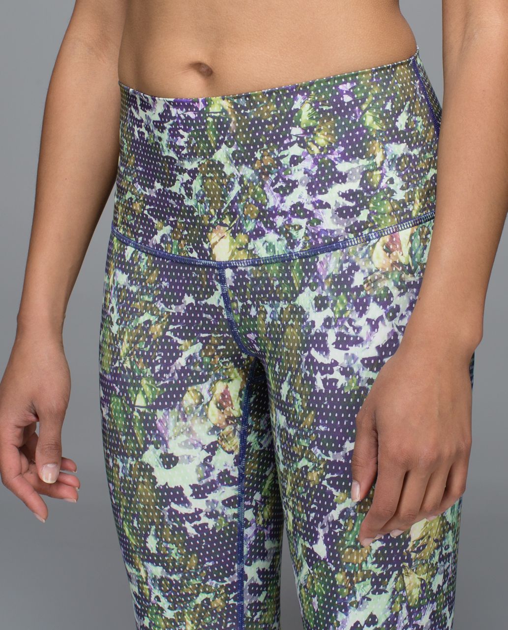 Lululemon Wunder Under Crop II *Full-On Luxtreme (Roll Down) - Floral Sport White Multi