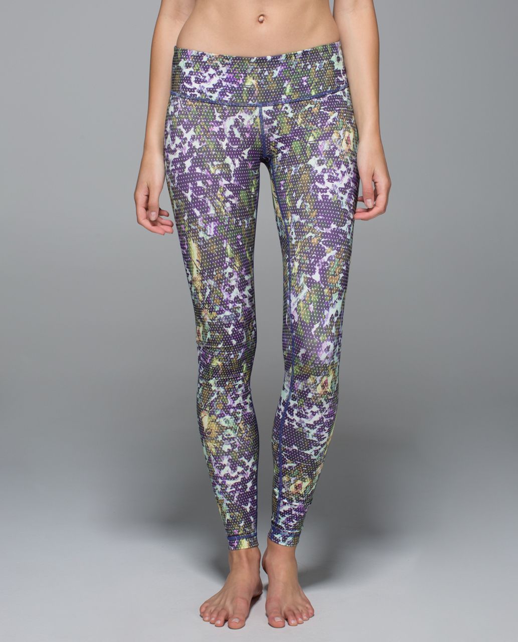 Lululemon Lululemon Wunder Under Pant Roll Down Leggings Women's Size 2  Floral Sport Iris