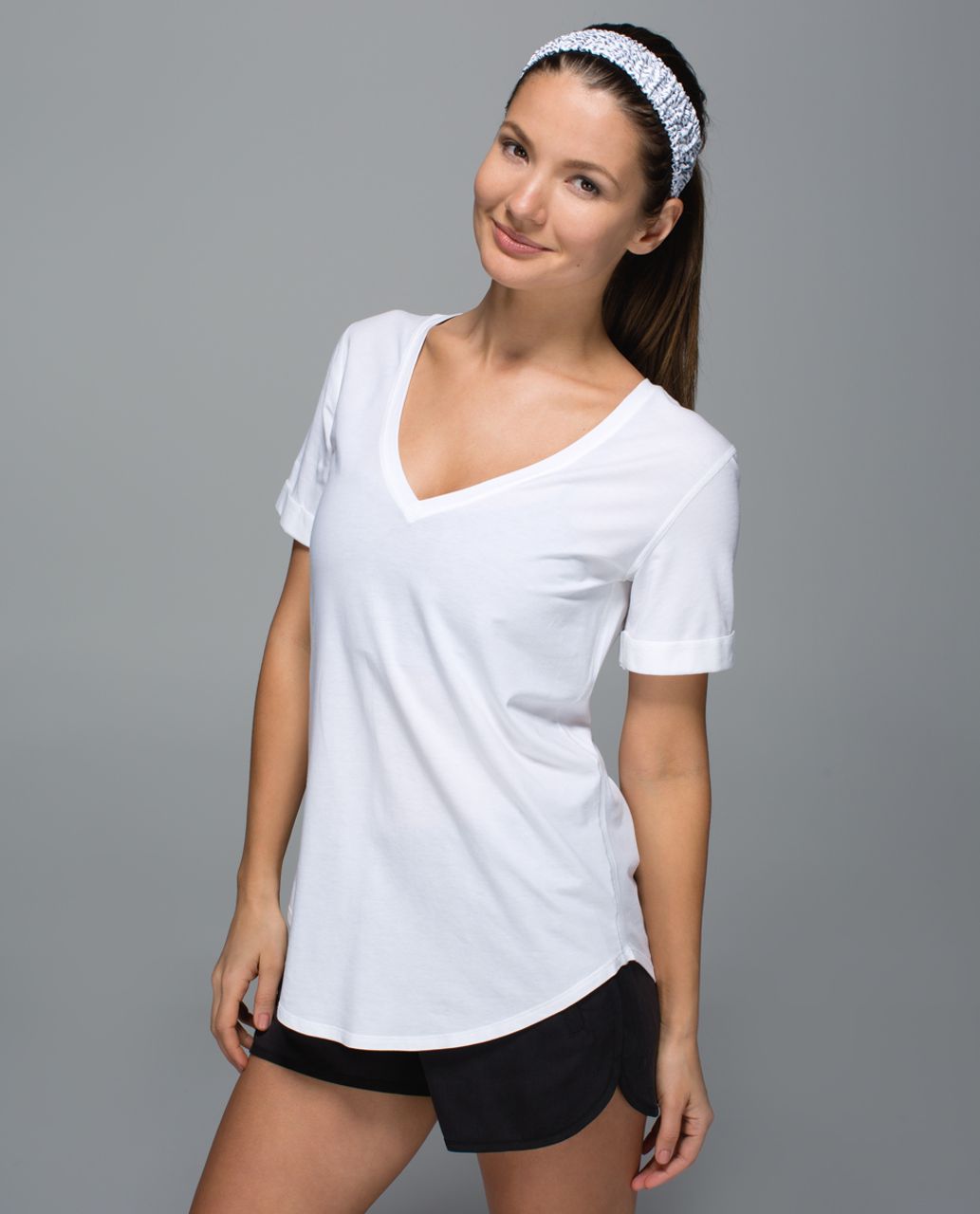 Lululemon Scrunch Or Not Headband - Dottie Dash White Black