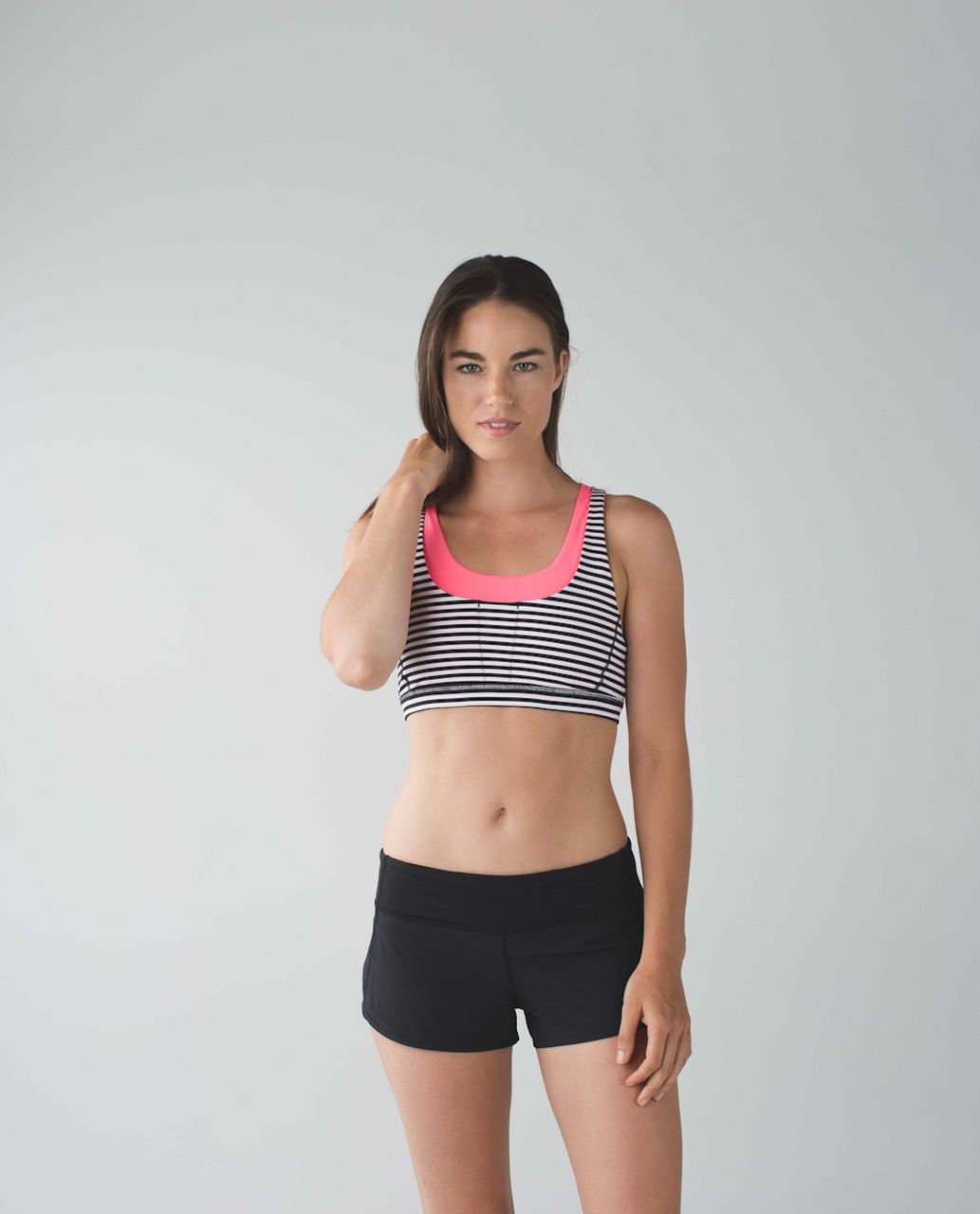 Lululemon Run:  Stuff Your Bra II - Classic Stripe White Black / Flash Light