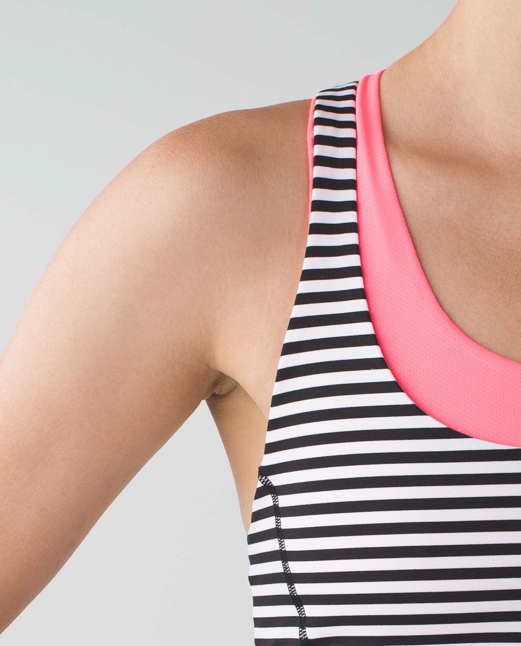 Lululemon Run:  Stuff Your Bra II - Classic Stripe White Black / Flash Light