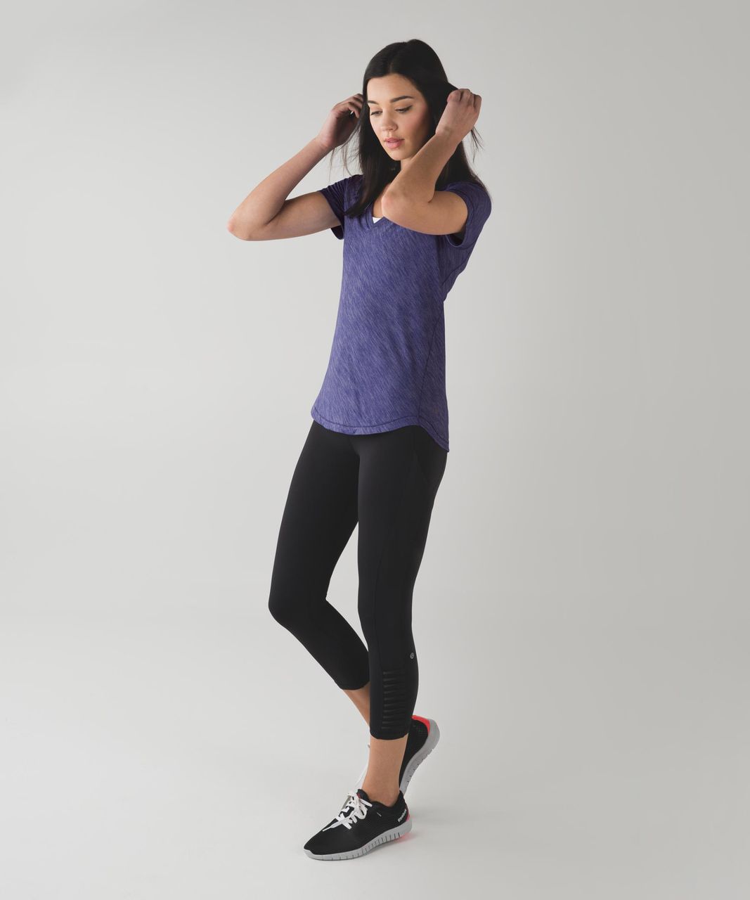 Lululemon What The Sport Tee - Heathered Iris Flower