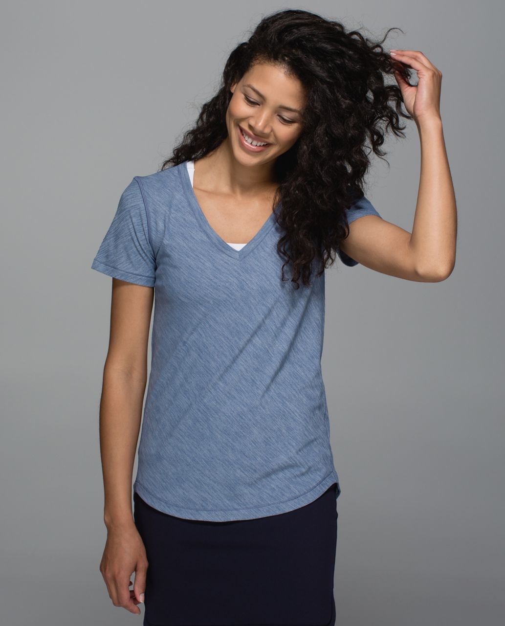 Lululemon What The Sport Tee - Heathered Blue Denim