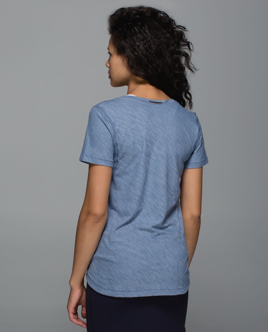 Lululemon What The Sport Tee - Heathered Blue Denim