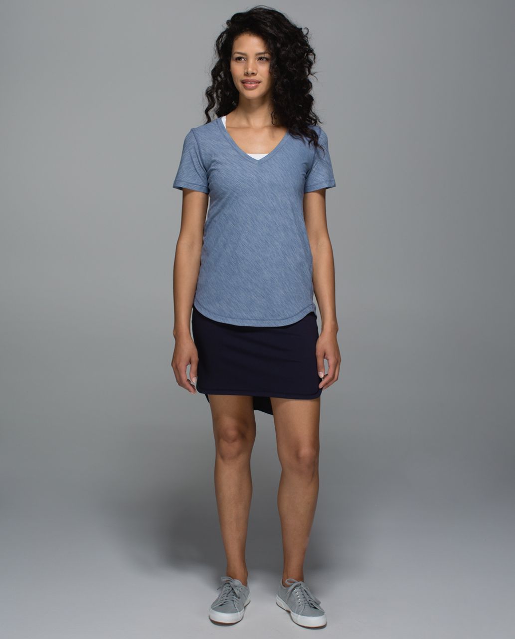 Lululemon What The Sport Tee - Heathered Blue Denim