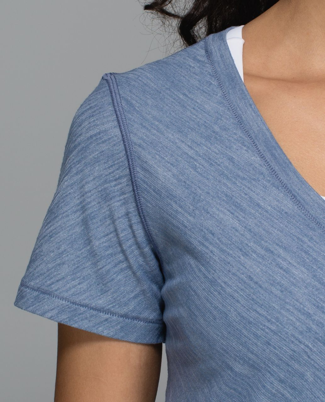 Lululemon What The Sport Tee - Heathered Blue Denim