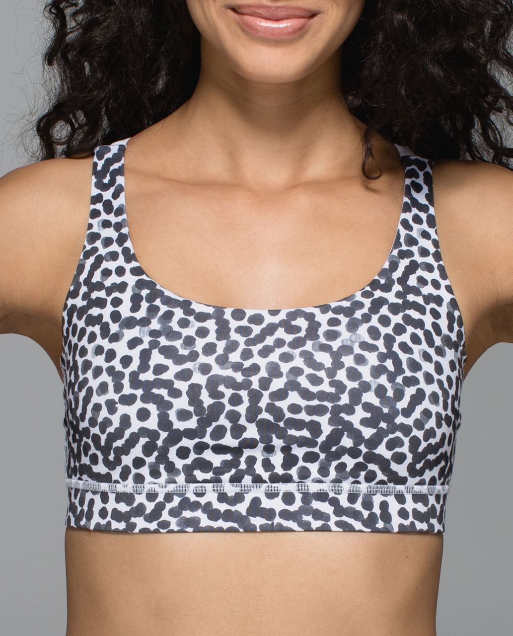 Lululemon Straight Up Bra - Ace Spot White Black / Dottie Dash White Black  - lulu fanatics