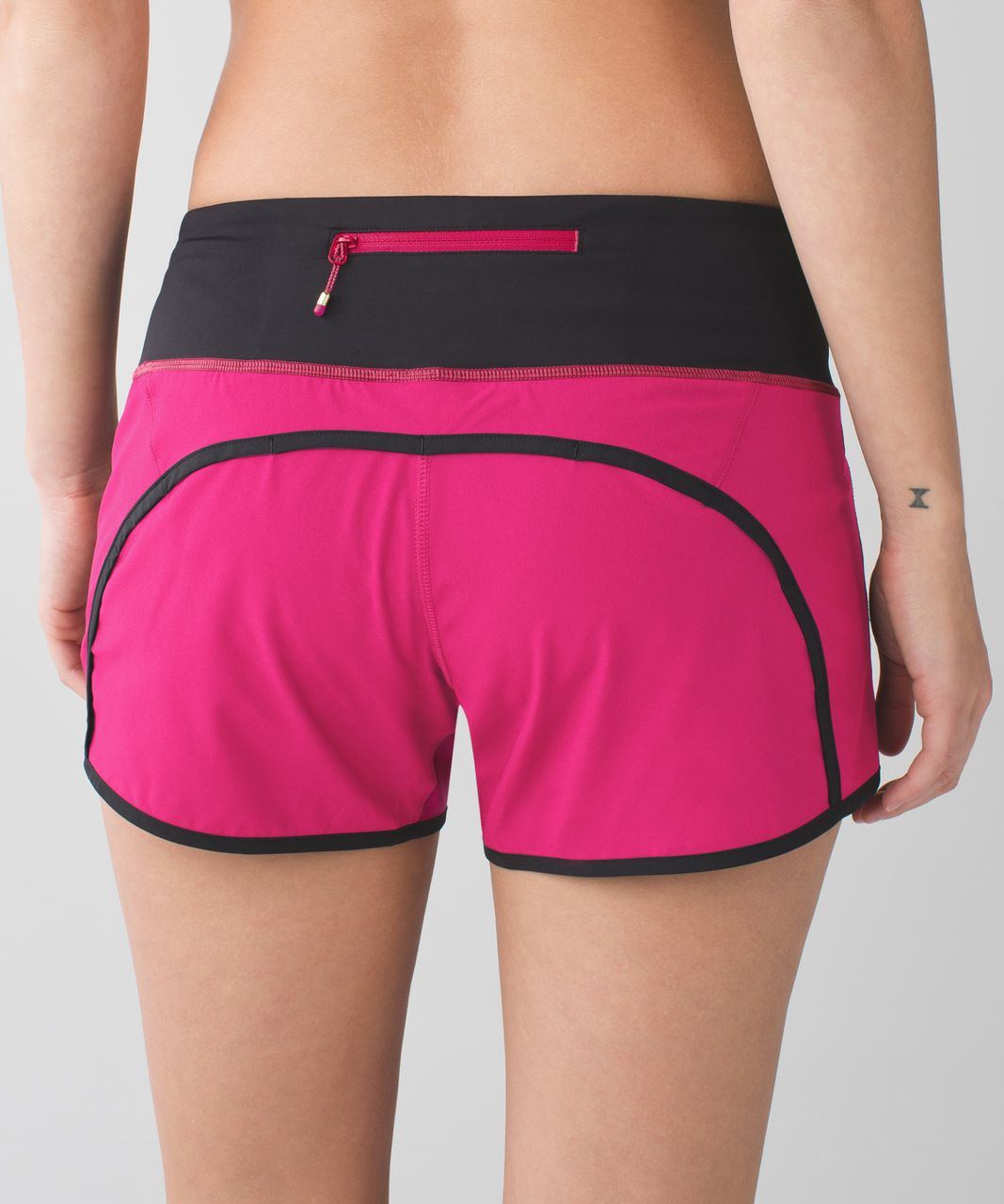 Lululemon Womens Run Times Shorts Running Lined Bumble Berry Red Geometric  4